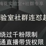 梅花实验室社群连怼起号玩法,视频号绕过千粉限制,开通直播带货权限【揭秘】-我创创业-副业网-网络创业-资源分享-网课资源-学习教程-学知识-自媒体-抖音-视频号-小红书-网络项目,赚钱软件,副业,兼职,学生赚,挂机赚-我创创业-副业网-5ccy.cn