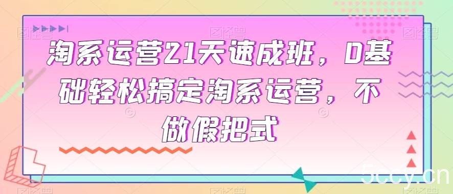淘系运营21天速成班,0基础轻松搞定淘系运营,不做假把式