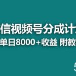 (7904期)【蓝海项目】视频号分成计划,单天收益8000 ,附玩法教程!可陪跑-我创创业-副业网-网络创业-资源分享-网课资源-学习教程-学知识-自媒体-抖音-视频号-小红书-网络项目,赚钱软件,副业,兼职,学生赚,挂机赚-我创创业-副业网-5ccy.cn