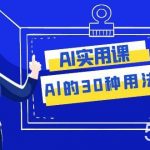 AI·实用课:Al的·30种用法,工作效率提升数倍(31节课)-我创创业-副业网-网络创业-资源分享-网课资源-学习教程-学知识-自媒体-抖音-视频号-小红书-网络项目,赚钱软件,副业,兼职,学生赚,挂机赚-我创创业-副业网-5ccy.cn