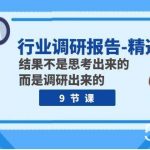 行业调研报告-精选内容：结果不是思考出来的 而是调研出来的（9节课）-我创创业-副业网-网络创业-资源分享-网课资源-学习教程-学知识-自媒体-抖音-视频号-小红书-网络项目,赚钱软件,副业,兼职,学生赚,挂机赚-我创创业-副业网-5ccy.cn
