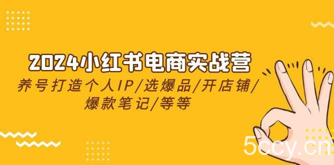 2024小红书电商实战营，养号打造IP/选爆品/开店铺/爆款笔记/等等（24节）-我创创业-副业网-网络创业-资源分享-网课资源-学习教程-学知识-自媒体-抖音-视频号-小红书-网络项目,赚钱软件,副业,兼职,学生赚,挂机赚-我创创业-副业网-5ccy.cn