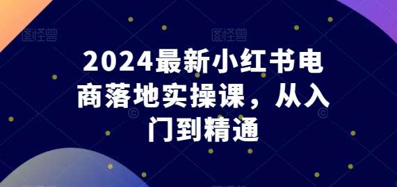 2024最新小红书电商落地实操课，从入门到精通-我创创业-副业网-网络创业-资源分享-网课资源-学习教程-学知识-自媒体-抖音-视频号-小红书-网络项目,赚钱软件,副业,兼职,学生赚,挂机赚-我创创业-副业网-5ccy.cn