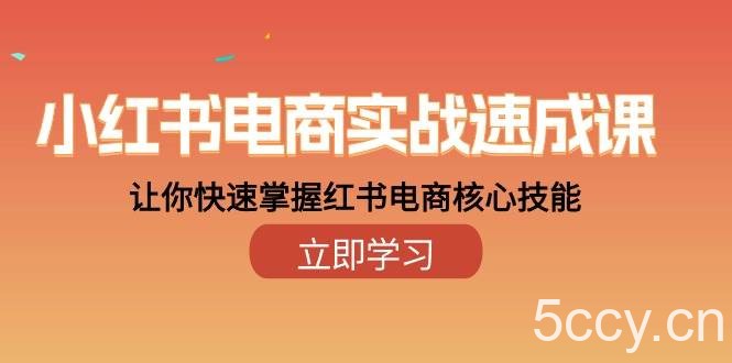 小红书电商实战速成课，让你快速掌握红书电商核心技能（28课）-我创创业-副业网-网络创业-资源分享-网课资源-学习教程-学知识-自媒体-抖音-视频号-小红书-网络项目,赚钱软件,副业,兼职,学生赚,挂机赚-我创创业-副业网-5ccy.cn