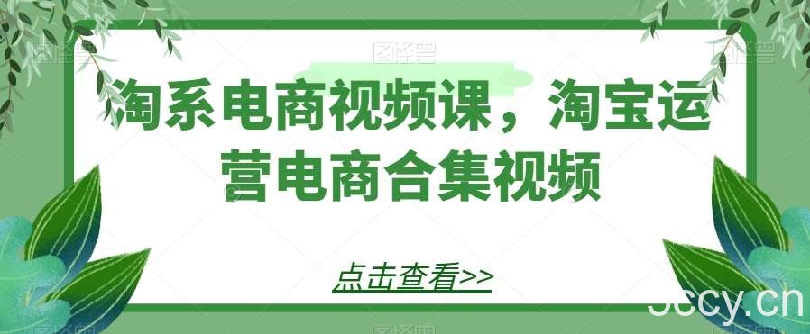 淘系电商视频课，淘宝运营电商合集视频-我创创业-副业网-网络创业-资源分享-网课资源-学习教程-学知识-自媒体-抖音-视频号-小红书-网络项目,赚钱软件,副业,兼职,学生赚,挂机赚-我创创业-副业网-5ccy.cn