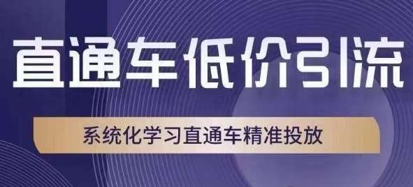 直通车低价引流课，系统化学习直通车精准投放-我创创业-副业网-网络创业-资源分享-网课资源-学习教程-学知识-自媒体-抖音-视频号-小红书-网络项目,赚钱软件,副业,兼职,学生赚,挂机赚-我创创业-副业网-5ccy.cn