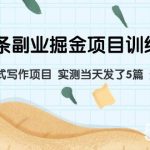 (7736期)微头条副业掘金项目训练营6.0:傻瓜式写作项目 实测当天发了5篇 变现了90-我创创业-副业网-网络创业-资源分享-网课资源-学习教程-学知识-自媒体-抖音-视频号-小红书-网络项目,赚钱软件,副业,兼职,学生赚,挂机赚-我创创业-副业网-5ccy.cn