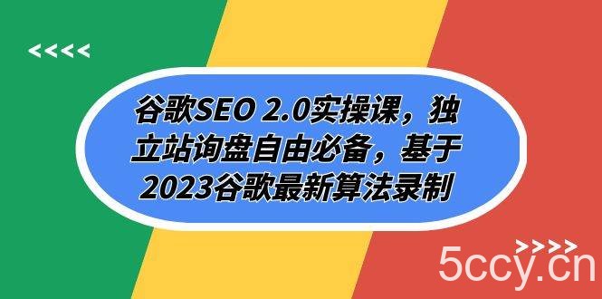 （7708期）谷歌SEO 2.0实操课，独立站询盘自由必备，基于2023谷歌最新算法录制（94节-我创创业-副业网-网络创业-资源分享-网课资源-学习教程-学知识-自媒体-抖音-视频号-小红书-网络项目,赚钱软件,副业,兼职,学生赚,挂机赚-我创创业-副业网-5ccy.cn