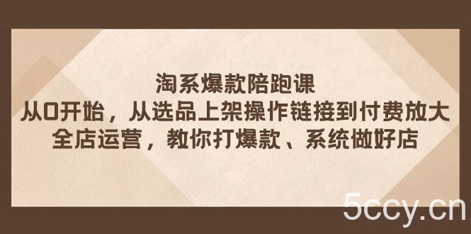（7725期）淘系爆款陪跑课 从选品上架操作链接到付费放大 全店运营 打爆款 系统做好店-我创创业-副业网-网络创业-资源分享-网课资源-学习教程-学知识-自媒体-抖音-视频号-小红书-网络项目,赚钱软件,副业,兼职,学生赚,挂机赚-我创创业-副业网-5ccy.cn