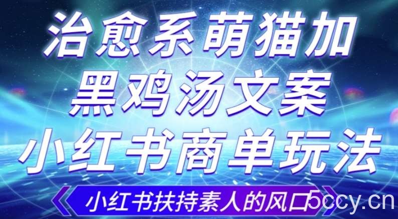 治愈系萌猫加 黑鸡汤文案，小红书商单玩法，3~10天涨到1000粉，一单200左右-我创创业-副业网-网络创业-资源分享-网课资源-学习教程-学知识-自媒体-抖音-视频号-小红书-网络项目,赚钱软件,副业,兼职,学生赚,挂机赚-我创创业-副业网-5ccy.cn