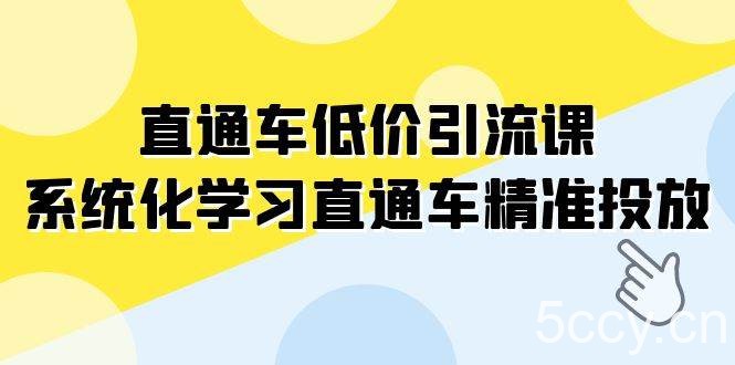 （7698期）直通车-低价引流课，系统化学习直通车精准投放（14节课）-我创创业-副业网-网络创业-资源分享-网课资源-学习教程-学知识-自媒体-抖音-视频号-小红书-网络项目,赚钱软件,副业,兼职,学生赚,挂机赚-我创创业-副业网-5ccy.cn