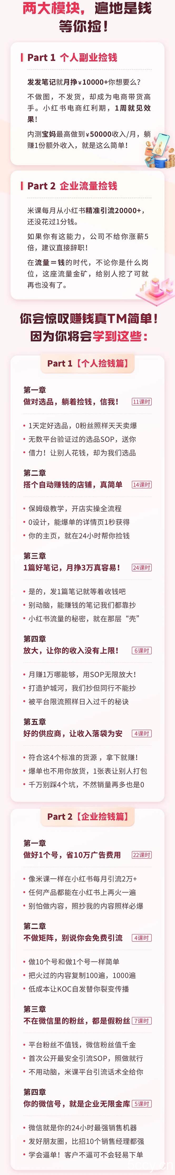 （7669期）小红书·捡钱课 发发笔记月挣1.5w 不做图 不发货 1周就见效(个人篇 企业篇)