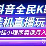 (7661期)抖音全民K歌直播不露脸玩法,29.9挂小程序卖课月入10万-我创创业-副业网-网络创业-资源分享-网课资源-学习教程-学知识-自媒体-抖音-视频号-小红书-网络项目,赚钱软件,副业,兼职,学生赚,挂机赚-我创创业-副业网-5ccy.cn