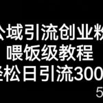 公域引流创业粉,喂饭级教程,轻松日引流300 【揭秘】-我创创业-副业网-网络创业-资源分享-网课资源-学习教程-学知识-自媒体-抖音-视频号-小红书-网络项目,赚钱软件,副业,兼职,学生赚,挂机赚-我创创业-副业网-5ccy.cn