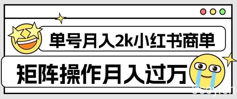 外面收费1980的小红书商单保姆级教程，单号月入2k，矩阵操作轻松月入过万-我创创业-副业网-网络创业-资源分享-网课资源-学习教程-学知识-自媒体-抖音-视频号-小红书-网络项目,赚钱软件,副业,兼职,学生赚,挂机赚-我创创业-副业网-5ccy.cn