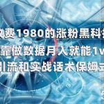 外面收费1980的涨粉黑科技项目,只靠做数据月入就能1w 【揭秘】-我创创业-副业网-网络创业-资源分享-网课资源-学习教程-学知识-自媒体-抖音-视频号-小红书-网络项目,赚钱软件,副业,兼职,学生赚,挂机赚-我创创业-副业网-5ccy.cn