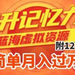 (7612期)提升高效记忆力法,蓝海虚拟资源项目,成交简单,多种变现方式,月入过万-我创创业-副业网-网络创业-资源分享-网课资源-学习教程-学知识-自媒体-抖音-视频号-小红书-网络项目,赚钱软件,副业,兼职,学生赚,挂机赚-我创创业-副业网-5ccy.cn