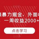 腾讯视频暴力掘金,外面收费899,一周收益2000 【揭秘】-我创创业-副业网-网络创业-资源分享-网课资源-学习教程-学知识-自媒体-抖音-视频号-小红书-网络项目,赚钱软件,副业,兼职,学生赚,挂机赚-我创创业-副业网-5ccy.cn
