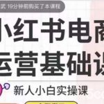 小红书电商运营基础课，新人小白实操课-我创创业-副业网-网络创业-资源分享-网课资源-学习教程-学知识-自媒体-抖音-视频号-小红书-网络项目,赚钱软件,副业,兼职,学生赚,挂机赚-我创创业-副业网-5ccy.cn