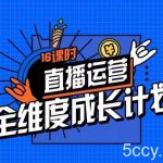 直播运营全维度成长计划，16课时精细化直播间运营策略拆解零基础运营成长-我创创业-副业网-网络创业-资源分享-网课资源-学习教程-学知识-自媒体-抖音-视频号-小红书-网络项目,赚钱软件,副业,兼职,学生赚,挂机赚-我创创业-副业网-5ccy.cn