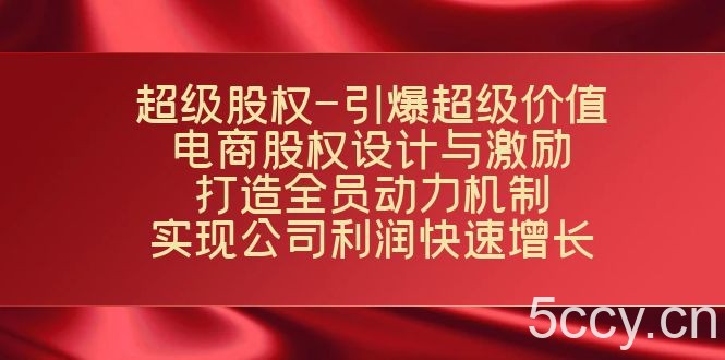 超级股权-引爆超级价值:电商股权设计与激励:打造全员动力机制 实现快速增长