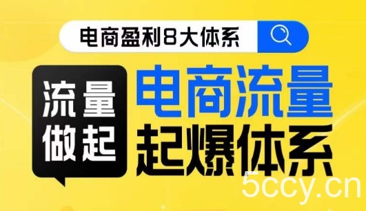 8大体系流量篇·流量做起，电商流量起爆体系线上课-我创创业-副业网-网络创业-资源分享-网课资源-学习教程-学知识-自媒体-抖音-视频号-小红书-网络项目,赚钱软件,副业,兼职,学生赚,挂机赚-我创创业-副业网-5ccy.cn