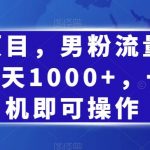 蓝海项目，男粉流量超级猛，一天1000 ，一部手机即可操作【揭秘】-我创创业-副业网-网络创业-资源分享-网课资源-学习教程-学知识-自媒体-抖音-视频号-小红书-网络项目,赚钱软件,副业,兼职,学生赚,挂机赚-我创创业-副业网-5ccy.cn