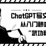 ChatGPT写文章，从入门秒变高手的‘武功秘籍’【揭秘】-我创创业-副业网-网络创业-资源分享-网课资源-学习教程-学知识-自媒体-抖音-视频号-小红书-网络项目,赚钱软件,副业,兼职,学生赚,挂机赚-我创创业-副业网-5ccy.cn