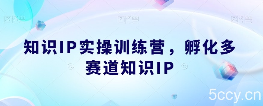 知识IP实操训练营,孵化多赛道知识IP
