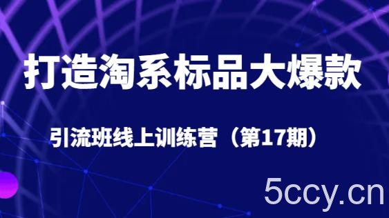 打造淘系标品大爆款引流班线上训练营5天直播授课-我创创业-副业网-网络创业-资源分享-网课资源-学习教程-学知识-自媒体-抖音-视频号-小红书-网络项目,赚钱软件,副业,兼职,学生赚,挂机赚-我创创业-副业网-5ccy.cn