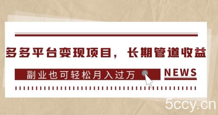 多多平台变现项目,长期管道收益,副业也可轻松月入过万