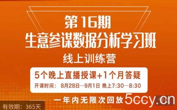 宁静·生意参谋数据分析学习班，解决商家4大痛点，学会分析数据，打造爆款！-我创创业-副业网-网络创业-资源分享-网课资源-学习教程-学知识-自媒体-抖音-视频号-小红书-网络项目,赚钱软件,副业,兼职,学生赚,挂机赚-我创创业-副业网-5ccy.cn