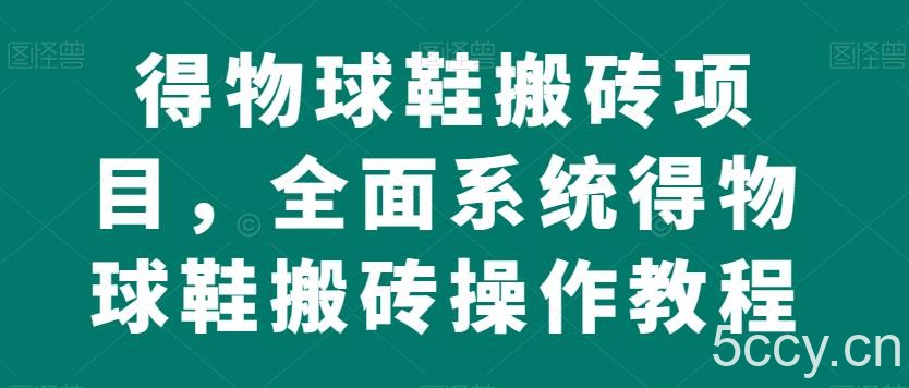 得物球鞋搬砖项目,全面系统得物球鞋搬砖操作教程【揭秘】