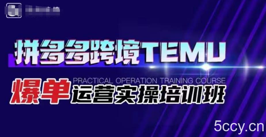 拼多多跨境TEMU爆单运营实操培训班，海外拼多多的选品、运营、爆单-我创创业-副业网-网络创业-资源分享-网课资源-学习教程-学知识-自媒体-抖音-视频号-小红书-网络项目,赚钱软件,副业,兼职,学生赚,挂机赚-我创创业-副业网-5ccy.cn