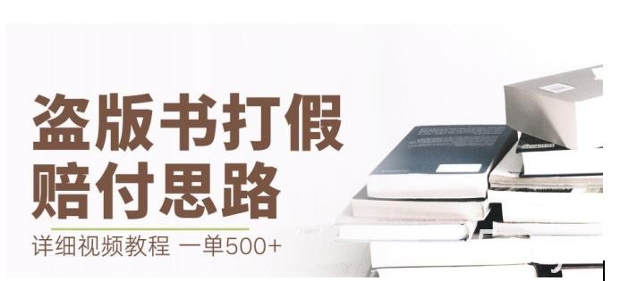 最新盗版书赔付打假项目,一单利润500 【详细玩法视频教程】【仅揭秘】