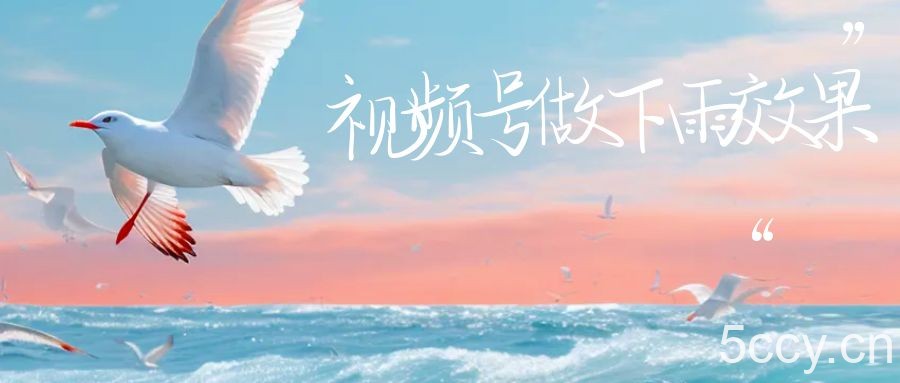 视频号做下雨视频，一个账号一周涨粉10W ，日入1000 附保姆级教程-我创创业-副业网-网络创业-资源分享-网课资源-学习教程-学知识-自媒体-抖音-视频号-小红书-网络项目,赚钱软件,副业,兼职,学生赚,挂机赚-我创创业-副业网-5ccy.cn