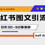 小红书图文引流课程,日进30-50精准粉-我创创业-副业网-网络创业-资源分享-网课资源-学习教程-学知识-自媒体-抖音-视频号-小红书-网络项目,赚钱软件,副业,兼职,学生赚,挂机赚-我创创业-副业网-5ccy.cn