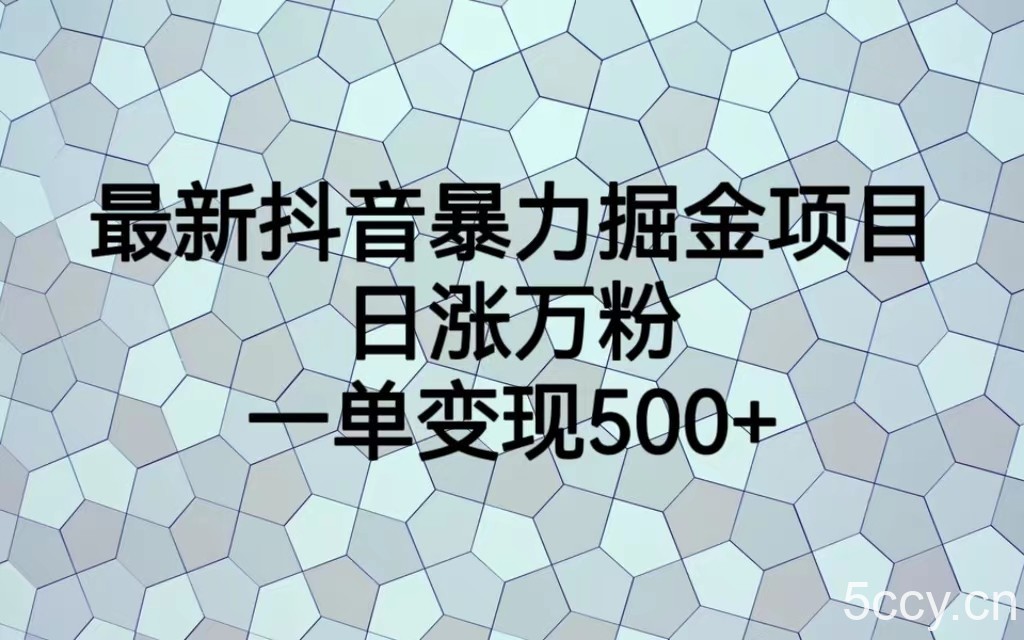 最新抖音暴力掘金项目，日涨万粉，一单变现500-我创创业-副业网-网络创业-资源分享-网课资源-学习教程-学知识-自媒体-抖音-视频号-小红书-网络项目,赚钱软件,副业,兼职,学生赚,挂机赚-我创创业-副业网-5ccy.cn