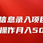 信息录入返佣项目,小白无脑复制粘贴,月入5K-我创创业-副业网-网络创业-资源分享-网课资源-学习教程-学知识-自媒体-抖音-视频号-小红书-网络项目,赚钱软件,副业,兼职,学生赚,挂机赚-我创创业-副业网-5ccy.cn