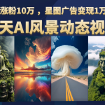 AI风景动图视频制作,7天涨粉10万 ,星图广告变现1万-我创创业-副业网-网络创业-资源分享-网课资源-学习教程-学知识-自媒体-抖音-视频号-小红书-网络项目,赚钱软件,副业,兼职,学生赚,挂机赚-我创创业-副业网-5ccy.cn