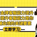 电商-金牌客服能力-提升班,提升客服能力是你店铺业绩的关键要素-我创创业-副业网-网络创业-资源分享-网课资源-学习教程-学知识-自媒体-抖音-视频号-小红书-网络项目,赚钱软件,副业,兼职,学生赚,挂机赚-我创创业-副业网-5ccy.cn