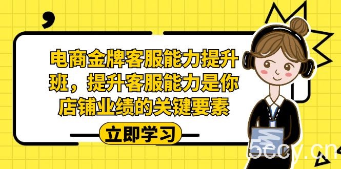 电商-金牌客服能力-提升班，提升客服能力是你店铺业绩的关键要素-我创创业-副业网-网络创业-资源分享-网课资源-学习教程-学知识-自媒体-抖音-视频号-小红书-网络项目,赚钱软件,副业,兼职,学生赚,挂机赚-我创创业-副业网-5ccy.cn