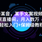 最新某音,某手文案视频搭配助眠直播间,月入数万 小白轻松入门 保姆级教程-我创创业-副业网-网络创业-资源分享-网课资源-学习教程-学知识-自媒体-抖音-视频号-小红书-网络项目,赚钱软件,副业,兼职,学生赚,挂机赚-我创创业-副业网-5ccy.cn