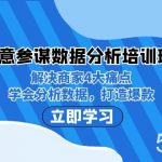生意·参谋数据分析培训班:解决商家4大痛点,学会分析数据,打造爆款!-我创创业-副业网-网络创业-资源分享-网课资源-学习教程-学知识-自媒体-抖音-视频号-小红书-网络项目,赚钱软件,副业,兼职,学生赚,挂机赚-我创创业-副业网-5ccy.cn