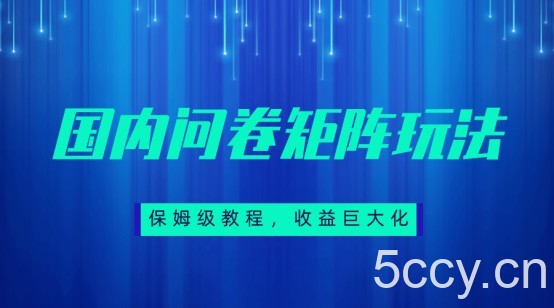 保姆级教程，国内问卷矩阵玩法，轻松赚收益-我创创业-副业网-网络创业-资源分享-网课资源-学习教程-学知识-自媒体-抖音-视频号-小红书-网络项目,赚钱软件,副业,兼职,学生赚,挂机赚-我创创业-副业网-5ccy.cn
