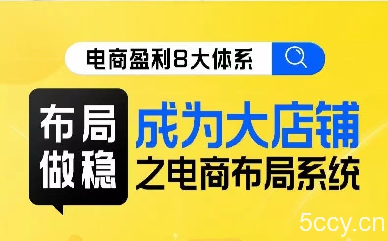 八大体系布局篇·布局做稳，成为大店的电商布局线上课-我创创业-副业网-网络创业-资源分享-网课资源-学习教程-学知识-自媒体-抖音-视频号-小红书-网络项目,赚钱软件,副业,兼职,学生赚,挂机赚-我创创业-副业网-5ccy.cn