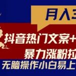 抖音热门文案+网易云截图暴力涨粉拉爆收益玩法，小白无脑操作，简单易上手【揭秘】-我创创业-副业网-网络创业-资源分享-网课资源-学习教程-学知识-自媒体-抖音-视频号-小红书-网络项目,赚钱软件,副业,兼职,学生赚,挂机赚-我创创业-副业网-5ccy.cn
