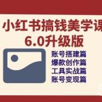 小红书搞钱美学课6.0升级版，账号搭建/爆款创作/工具实战/账号变现篇-我创创业-副业网-网络创业-资源分享-网课资源-学习教程-学知识-自媒体-抖音-视频号-小红书-网络项目,赚钱软件,副业,兼职,学生赚,挂机赚-我创创业-副业网-5ccy.cn