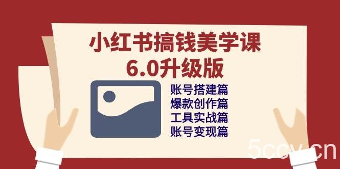 小红书搞钱美学课6.0升级版，账号搭建/爆款创作/工具实战/账号变现篇-我创创业-副业网-网络创业-资源分享-网课资源-学习教程-学知识-自媒体-抖音-视频号-小红书-网络项目,赚钱软件,副业,兼职,学生赚,挂机赚-我创创业-副业网-5ccy.cn