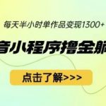最新抖音小程序撸金躺赚项目,一部手机每天半小时,单个作品变现1300 【揭秘】-我创创业-副业网-网络创业-资源分享-网课资源-学习教程-学知识-自媒体-抖音-视频号-小红书-网络项目,赚钱软件,副业,兼职,学生赚,挂机赚-我创创业-副业网-5ccy.cn
